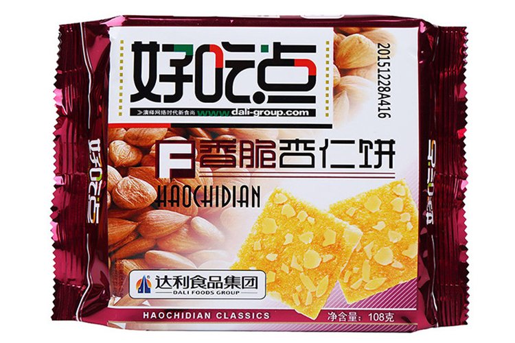 Biscuiti crocanti, aroma de migdale, 108g, Daliyuan