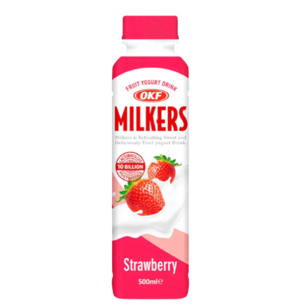 Bautura Milkers din iaurt, Aroma de capsuni, 500ml, OKF