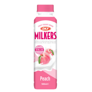 Bautura Milkers din iaurt, Aroma de piersici, 500ml, OKF
