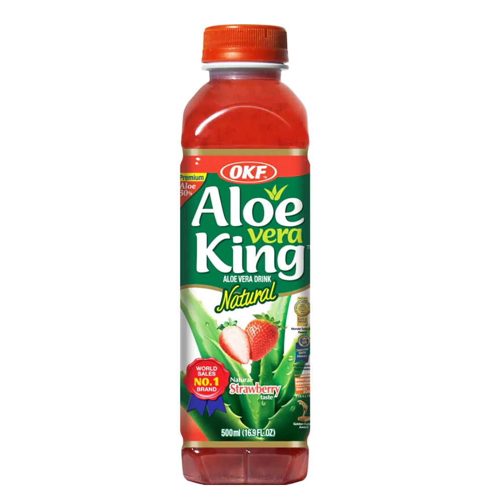 Bautura racoritoare Aloe Vera King, Aroma de capsuni, 500ml, OKF