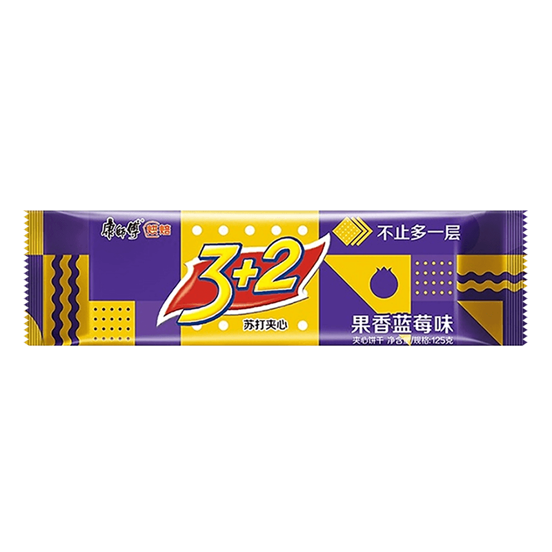 Biscuiti 3+2, crema de afine, 125g, KSF