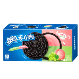 Biscuiti, aroma de piersici si struguri, 194g, Oreo