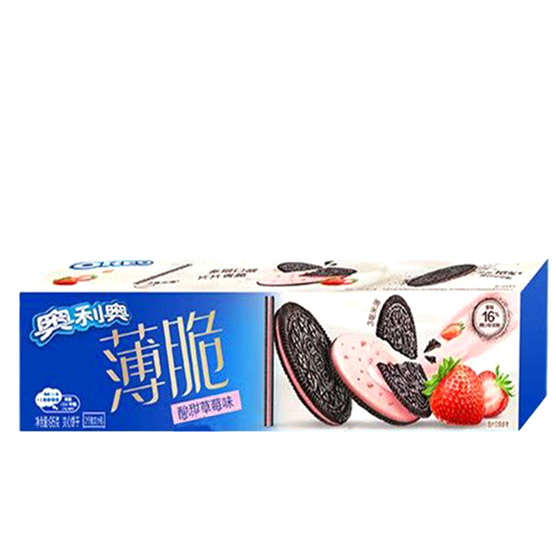 Biscuiti crocanti, aroma de capsuni dulci-acrisoare, 95g, Oreo