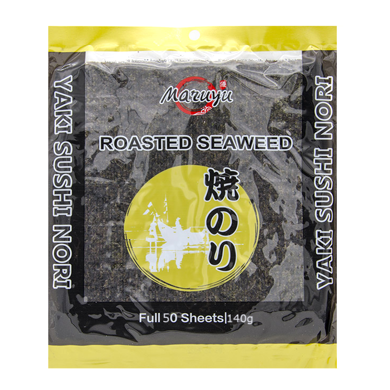 Foi din alge Nori, prajite, pentru sushi, 140g, Maruyu