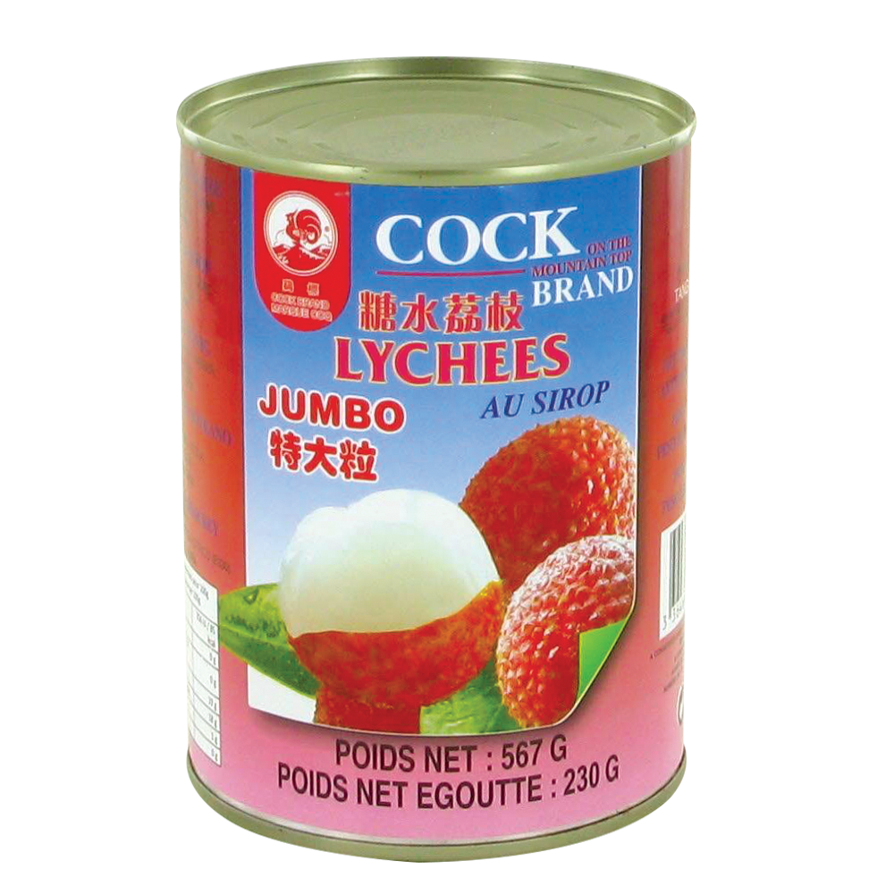 Litchi in sirop, 567g, COCK BRAND