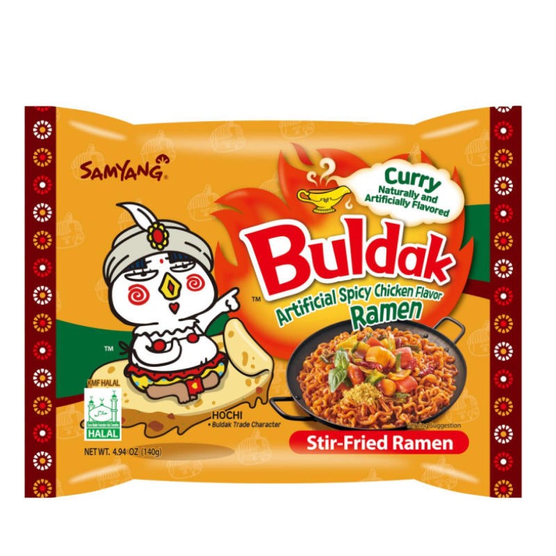 Noodles instant Buldak, Aroma curry picant, 140g, Samyang