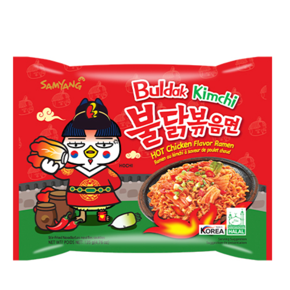 Noodles instant Buldak, Aroma pui si kimchi, 135g, Samyang