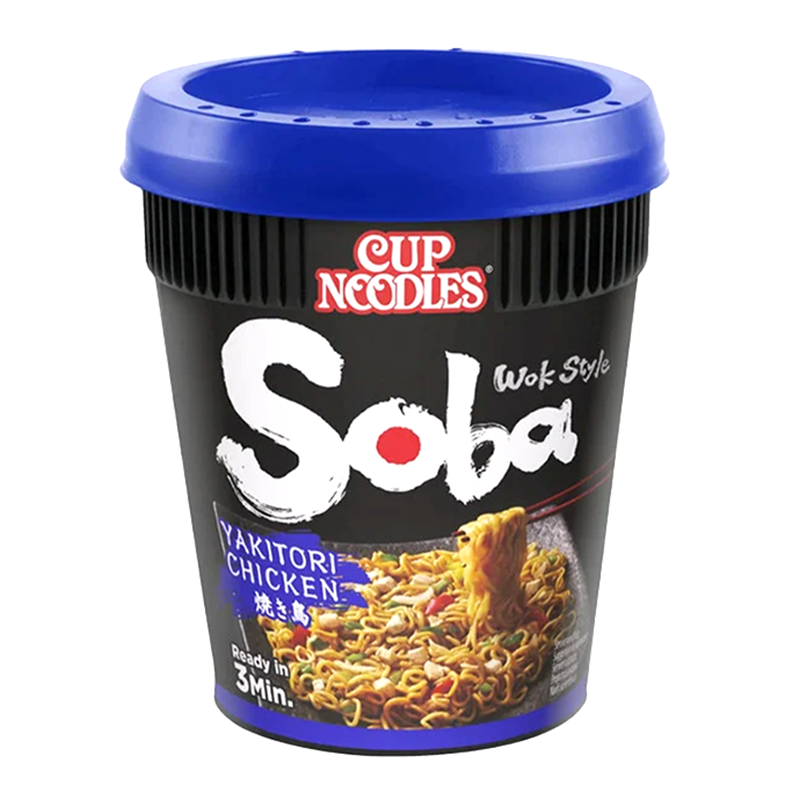 Noodles instant, Soba, aroma de pui yakitori, 89g, Nissin