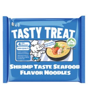 Noodles instant Tasty Treat, aroma de fructe de mare, 87g, Baixiang