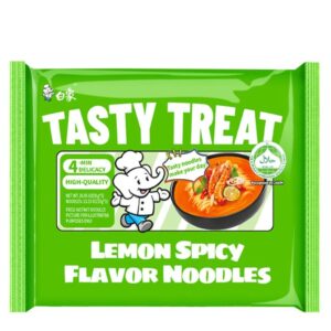 Noodles instant Tasty Treat, aroma de fructe de mare picante si lamaie, 91g, Baixiang