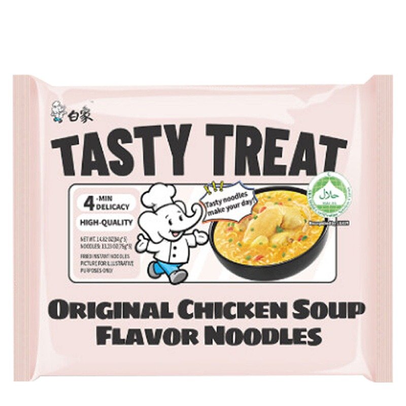 Noodles instant Tasty Treat, aroma de pui, 84g, Baixiang