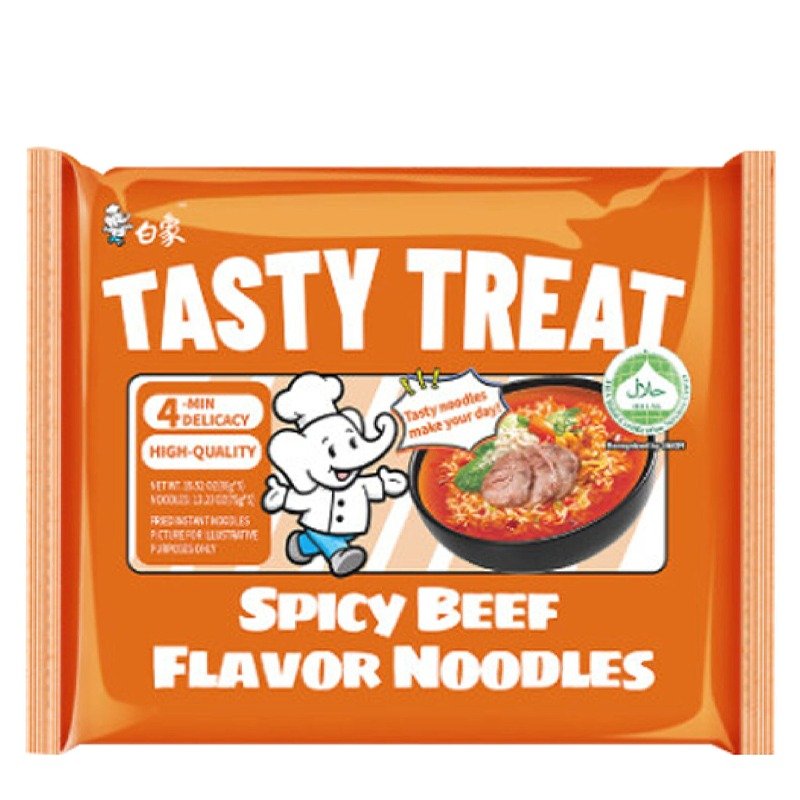 Noodles instant Tasty Treat, aroma de vita picanta, 88g, Baixiang
