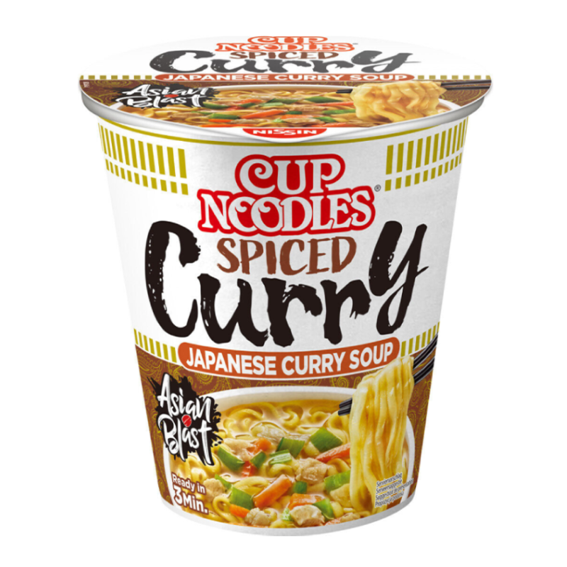Noodles instant, aroma de curry, 67g, Nissin