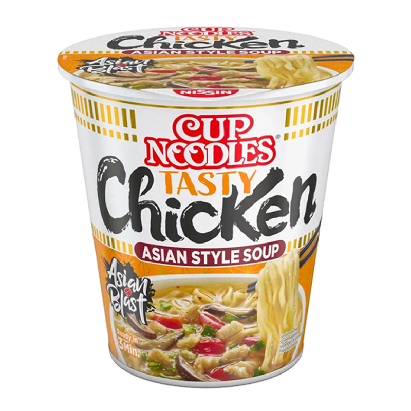 Noodles instant, aroma de pui, 63g, Nissin