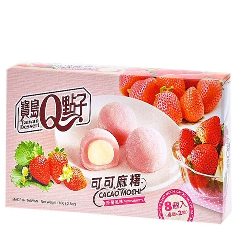 Prajituri Mochi, aroma de capsuni, 80g, Taiwan Dessert