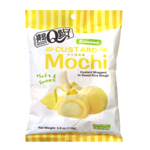 Prajituri Mochi, aroma de crema custard si banana, 110g, Taiwan Dessert
