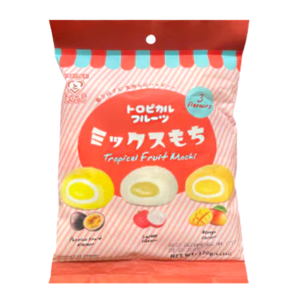 Prajituri Mochi asortate, cu fructul pasiunii, mango si litchi, 120g, Tokimeki