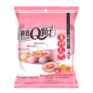 Prajituri Mochi asortate, cu pepene, capsuni si portocale, 120g, Taiwan Dessert