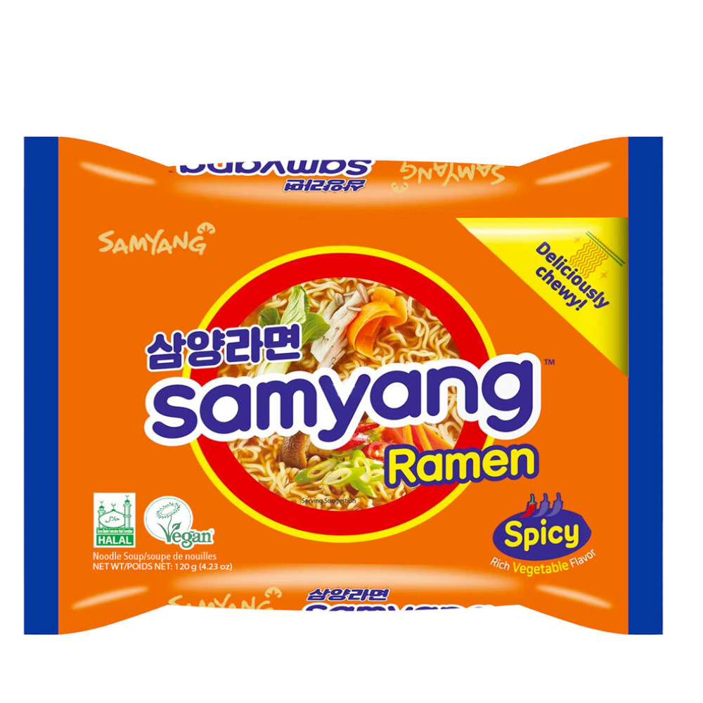 Ramen instant, Aroma de legume picante, 120g, Samyang