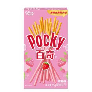 Sticksuri Pocky, aroma de capsuni, Glico, 55g